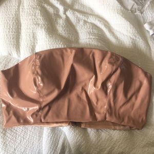 Naked wardrobe pleather crop top